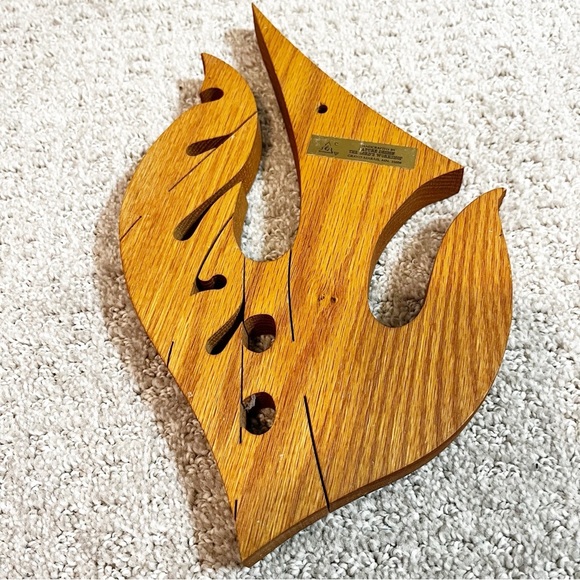 Nature Design Jesus Name Wooden Carving Religious Christian Decor Stylized - Picture 4 of 8